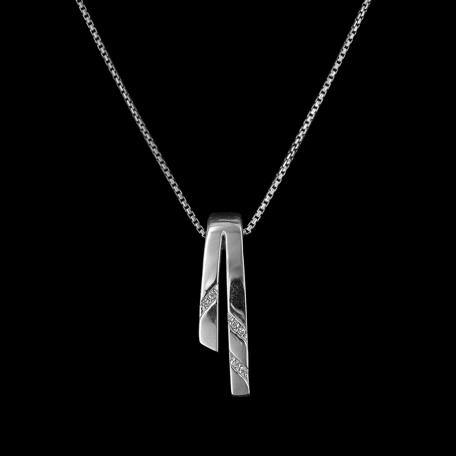 Kette 925er Sterlingsilber rhodiniert, Anhänger Edelstahl