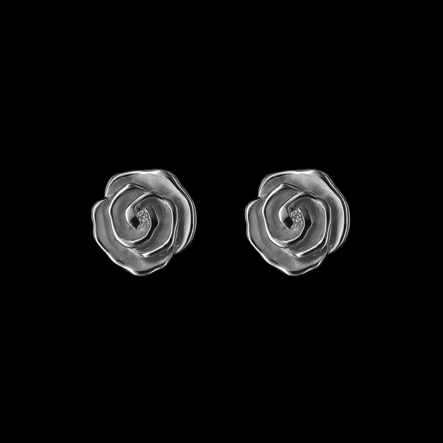 925er Sterlingsilber, Ohrstecker rhodiniert