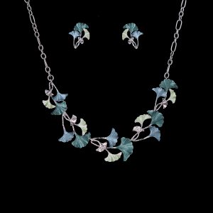 Modeschmuck Ginkgo Collier & - Ohrstecker