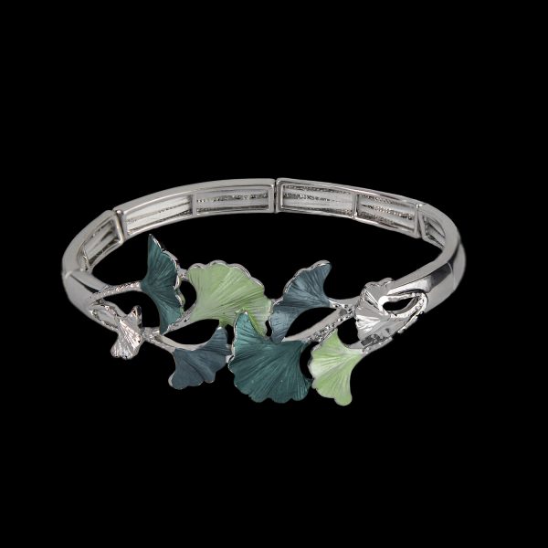 Modeschmuck Zugarmband Ginkgo Grüntöne Mahlschatz