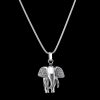 Kettenanhänger Elefant 925er Sterlingsilber, rhodiniert, Zirkonia weiß, Mahlschatz