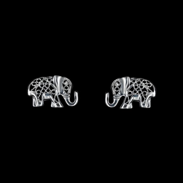Ohrstecker Elefant, Ohrstecker, Sterlingsilber, 925er AG, Mahlschatz