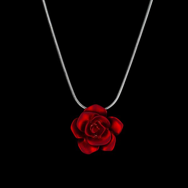 Anhänger Rose, Kettenanhänger Rose, Modeschmuck, Mahlschatz, rote Rose