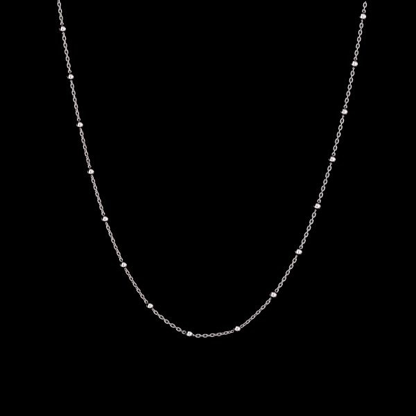 Collier mit Kügelchen, 925er Sterlingsilber, 925er Ag, nickelfrei, rhodiniert, Mahlschatz